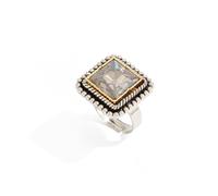 Oxidized Square Rhinestone Princess Cut Statement Retro Ring for Women Vintage Geometric Open Finger Rings Acrylic Adjustable Knuckle Band Stacking Prom Wedding Party Cocktail Jewelry Gifts for Her