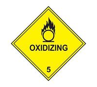 Oxidizing Class 5 Hazard Label 250mm x 250mm - Pack of 10 Self Adhesive Vinyl Stickers - Oxidizing Warning Diamond Sign for Transport, Storage & Workplace Safety