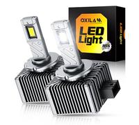 OXILAM D3S D3R 2025 LED Bulbs, 900% Ultra Bright 60W, Pure White 6500K Brighter than Xenon Easy Installation, Plug N-Play Easy Installation, 20 Years Lifespan, No Flicker, Compatibility