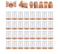 Oxinome Chair Rubber Feet, Oxinome Chair Leg Floor Protectors - Integrated Thickened Felt Base, Chairs Foot Covers Silicone Felt, Wear Resistant, Comprehensive Protection, for Furniture (32 PCS - L)