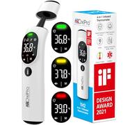 OxiPro TH2 Thermometer - CE Certified - German Sensor - IF Award Winner - In-Ear, Forehead, Non-Touch & Baby Modes - Infrared Thermometer for Newborn, Baby, Kids, Children & Adults