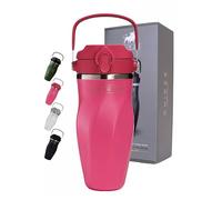 Oxirze Shaker Bottle -26oz Double Wall Stainless Steel, No Mixing Tools Needed,Ideal for Protein Shakes,Water, Smoothies, Cocktails -Leak-Proof, Copper-Insulated, BPA-Free (Pink)