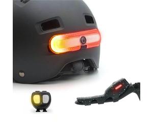 OxiTurn deluxe pack including an OxiTurn light for bikes, scooters or helmets, with 5 red modes and right/left turn signals, an OxiMote remote and an OxiBrake device to activate brake light function