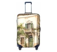OXKGHHO Antique Building With Roman Olive Branch And Greek Print Suitcase Protector With Unique,Fits 18-32 Inch Luggage,For Travel And Business Trips, White, XL
