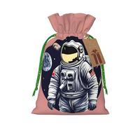OXKGHHO Astronaut On The Moon Print Gift Bag,Drawstring Pouch Christmas For Small Gifts,For Jewelry And Party Favors
