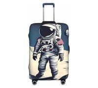 OXKGHHO Astronaut On The Moon Print Suitcase Protector With Unique,Fits 18-32 Inch Luggage,For Travel And Business Trips, White, Medium