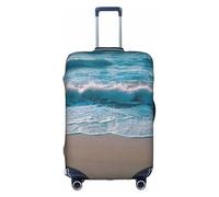 OXKGHHO Beach Clear Sea Sand Print Suitcase Protector With Unique,Fits 18-32 Inch Luggage,For Travel And Business Trips, White, S