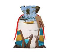 OXKGHHO Beach Palm Tree Chairs Boats Print Gift Bag,Drawstring Pouch Christmas For Small Gifts,For Jewelry And Party Favors