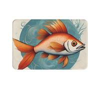 OXKGHHO Beautiful Fish Print Ultra Thin Door Mat,Indoor Outdoor Entrance Rug,Welcome Mat for Door,Patio Home Decor