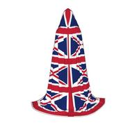 OXKGHHO British Flag Print Long Cape With Hood,Vampire And Halloween Costumes,Perfect For Role Play And Parties