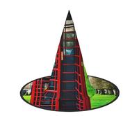 OXKGHHO British Phone Booth Print Vintage Witch Hat,Unique Witch Accessories For Women,For Halloween Costumes And Decor