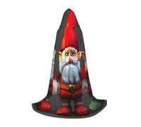 OXKGHHO Christmas Gnomes Print Long Cape With Hood,Vampire And Halloween Costumes,Perfect For Role Play And Parties