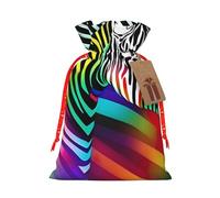 OXKGHHO Colorful Rainbow Zebra Print Gift Bag,Drawstring Pouch Christmas For Small Gifts,For Jewelry And Party Favors
