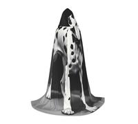 OXKGHHO Dalmatian Print Long Cape With Hood,Vampire And Halloween Costumes,Perfect For Role Play And Parties