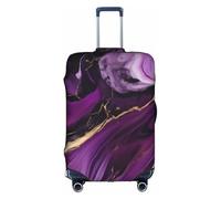 OXKGHHO Dark Purple Texture Marble Print Suitcase Protector With Unique,Fits 18-32 Inch Luggage,For Travel And Business Trips, White, S