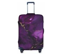 OXKGHHO Dark Purple Texture Marble Print Suitcase Protector With Unique,Fits 18-32 Inch Luggage,For Travel And Business Trips, White, M