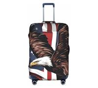 OXKGHHO Eagle With Usa Flag Print Suitcase Protector With Unique,Fits 18-32 Inch Luggage,For Travel And Business Trips, White, L
