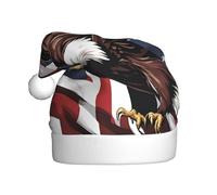 OXKGHHO Eagle With Usa Flag Print Unique Santa Hat For Christmas Decorations,For Holiday Parties And Festive Events