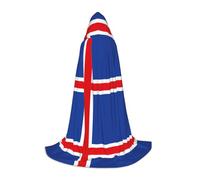 OXKGHHO Flag Of Iceland Print Long Cape With Hood,Vampire And Halloween Costumes,Perfect For Role Play And Parties