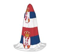 OXKGHHO Flag Of Serbia Print Long Cape With Hood,Vampire And Halloween Costumes,Perfect For Role Play And Parties