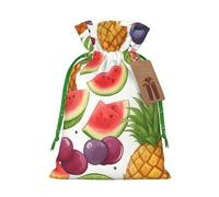 OXKGHHO Fresh Juicy Fruits Pineapple Berries Grape Orange Print Gift Bag,Drawstring Pouch Christmas For Small Gifts,For Jewelry And Party Favors