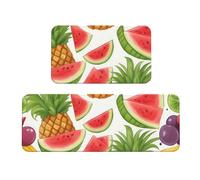 OXKGHHO Fresh Juicy Fruits Pineapple Berries Grape Orange Print Luxury Kitchen Mats for Floor,Laundry Room Rug,Home Decor Essentials
