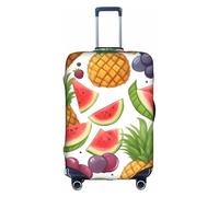 OXKGHHO Fresh Juicy Fruits Pineapple Berries Grape Orange Print Suitcase Protector With Unique,Fits 18-32 Inch Luggage,For Travel And Business Trips, White, XL