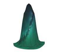 OXKGHHO Galaxy Green Print Long Cape With Hood,Vampire And Halloween Costumes,Perfect For Role Play And Parties, Black, S