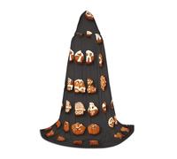 OXKGHHO Gingerbread Cookies Print Long Cape With Hood,Vampire And Halloween Costumes,Perfect For Role Play And Parties