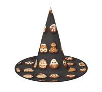 OXKGHHO Gingerbread Cookies Print Vintage Witch Hat,Unique Witch Accessories For Women,For Halloween Costumes And Decor