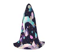 OXKGHHO Glittery Pretty Pattern Print Long Cape With Hood,Vampire And Halloween Costumes,Perfect For Role Play And Parties