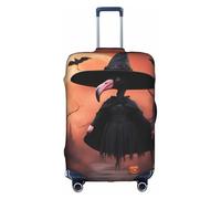 OXKGHHO Halloween Flamingo Witch Hat Print Suitcase Protector With Unique,Fits 18-32 Inch Luggage,For Travel And Business Trips, White, S