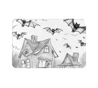 OXKGHHO Halloween Flying Bats Print Ultra Thin Door Mat,Indoor Outdoor Entrance Rug,Welcome Mat for Door,Patio Home Decor