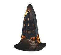OXKGHHO Halloween Horror Print Long Cape With Hood,Vampire And Halloween Costumes,Perfect For Role Play And Parties