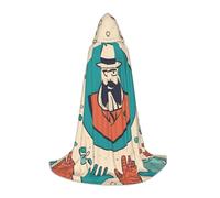 OXKGHHO Hand And Happy Fathers Day Print Long Cape With Hood,Vampire And Halloween Costumes,Perfect For Role Play And Parties