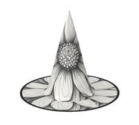 OXKGHHO Hand Drawn Flower Print Vintage Witch Hat,Unique Witch Accessories For Women,For Halloween Costumes And Decor