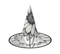OXKGHHO Hand Drawn Flower Print Vintage Witch Hat,Unique Witch Accessories For Women,For Halloween Costumes And Decor