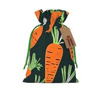 OXKGHHO Happy Carrot Seamless Pattern Print Gift Bag,Drawstring Pouch Christmas For Small Gifts,For Jewelry And Party Favors