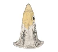 OXKGHHO Happy Fathers Day By Son Print Long Cape With Hood,Vampire And Halloween Costumes,Perfect For Role Play And Parties