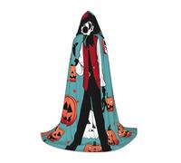 OXKGHHO Happy Halloween Day Print Long Cape With Hood,Vampire And Halloween Costumes,Perfect For Role Play And Parties