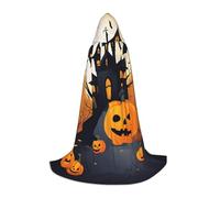 OXKGHHO Happy-Halloween-Vector Print Long Cape With Hood,Vampire And Halloween Costumes,Perfect For Role Play And Parties