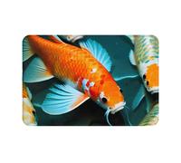 OXKGHHO Hd Japanese Koi Fish Print Ultra Thin Door Mat,Indoor Outdoor Entrance Rug,Welcome Mat for Door,Patio Home Decor