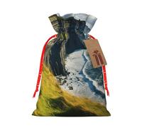 OXKGHHO Ireland Outdoors County Clare The Cliffs Print Gift Bag,Drawstring Pouch Christmas For Small Gifts,For Jewelry And Party Favors