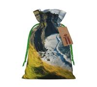 OXKGHHO Ireland Outdoors County Clare The Cliffs Print Gift Bag,Drawstring Pouch Christmas For Small Gifts,For Jewelry And Party Favors