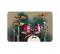OXKGHHO Jazz Drum Print Ultra Thin Door Mat,Indoor Outdoor Entrance Rug,Welcome Mat for Door,Patio Home Decor