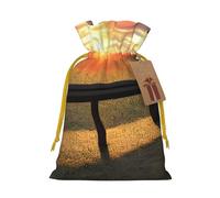 OXKGHHO Lonely Bench Sunset Print Gift Bag,Drawstring Pouch Christmas For Small Gifts,For Jewelry And Party Favors