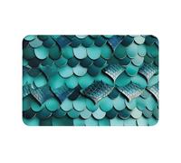 OXKGHHO Mermaid Fish Scale Print Print Ultra Thin Door Mat,Indoor Outdoor Entrance Rug,Welcome Mat for Door,Patio Home Decor