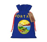 OXKGHHO Montana State Flag Print Gift Bag,Drawstring Pouch Christmas For Small Gifts,For Jewelry And Party Favors