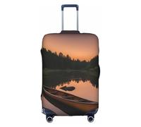 OXKGHHO Moonlit Canoe Allagash River Print Suitcase Protector With Unique,Fits 18-32 Inch Luggage,For Travel And Business Trips, White, S