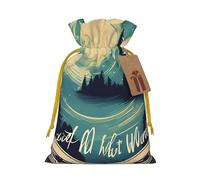 OXKGHHO Not All Who Wander Are Lost Print Gift Bag,Drawstring Pouch Christmas For Small Gifts,For Jewelry And Party Favors